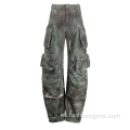 Pantalones de carga de camuflaje de camuflaje en blanco de invierno en blanco